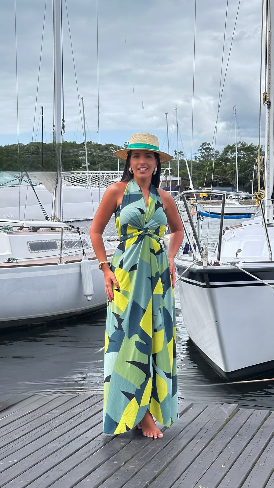 Conjunto Saída tropicália verde